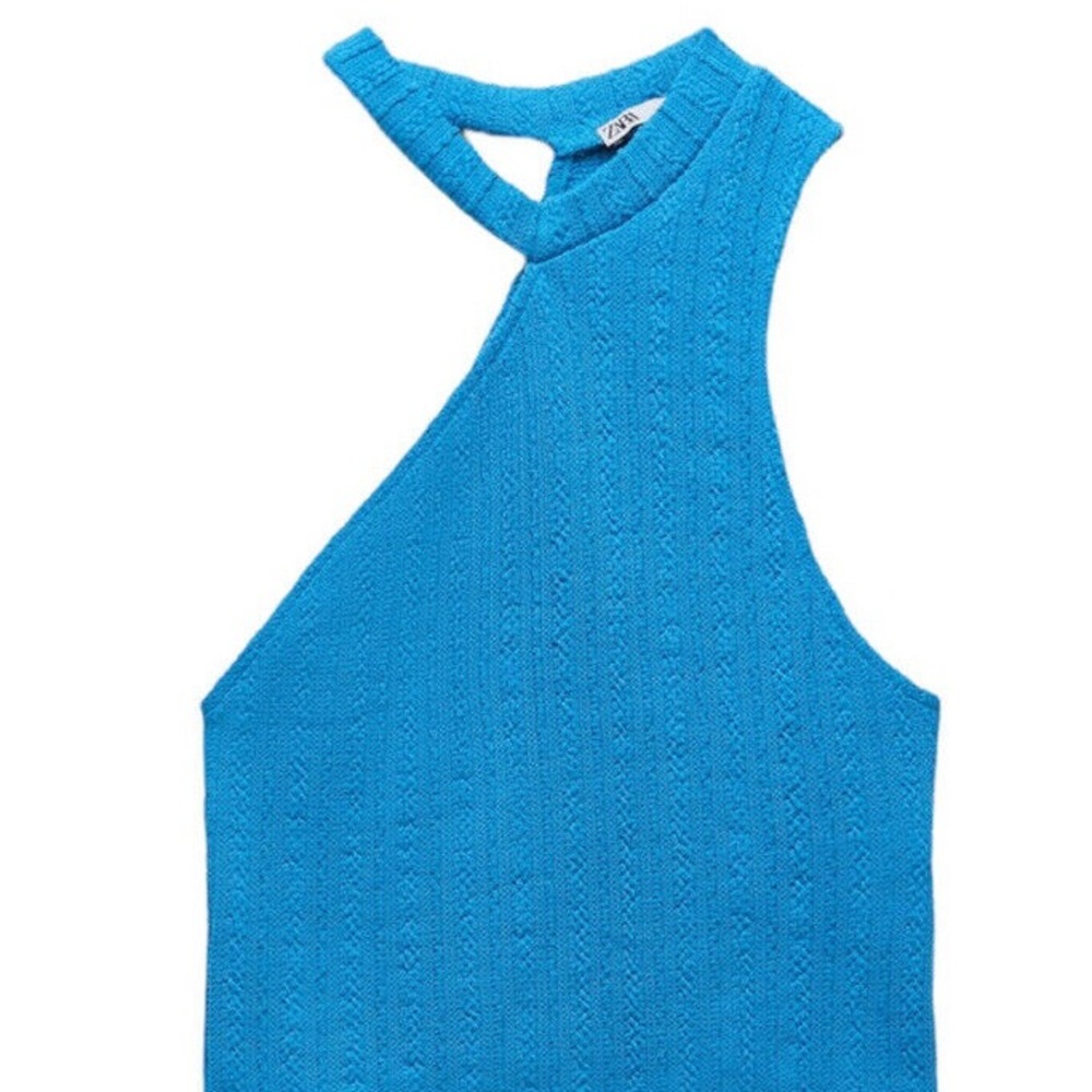 #552 NWT Zara Blue Halter Top M